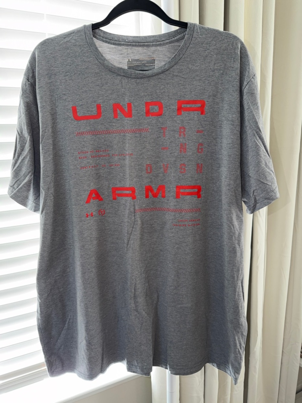 Under Armour Grey Short-Sleeve Tee with Red Graphic